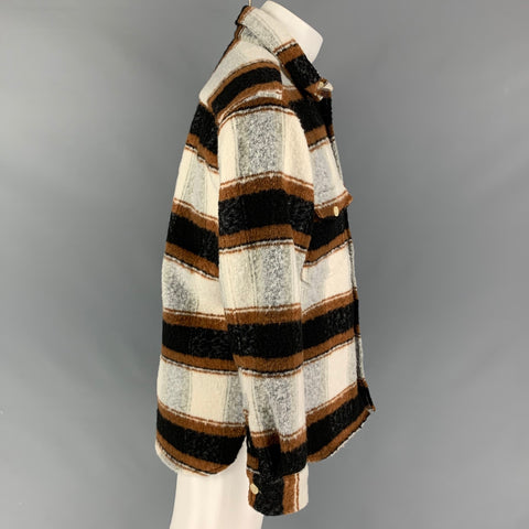 ALLSAINTS Size S Multi-Color Plaid Polyester Blend Long Sleeve Shirt