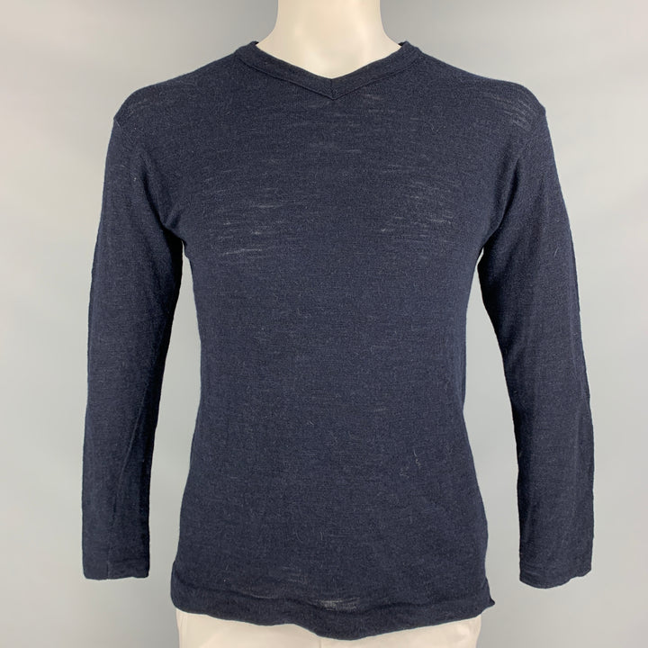 45rpm Size L Navy Knitted Wool V-Neck Pullover
