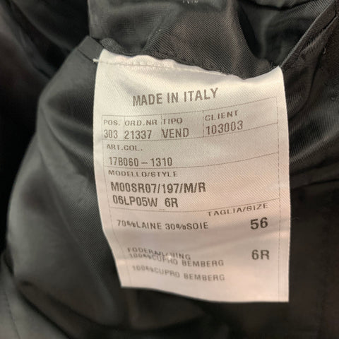 LANVIN Size 46 Black Wool Silk Tuxedo Sport Coat