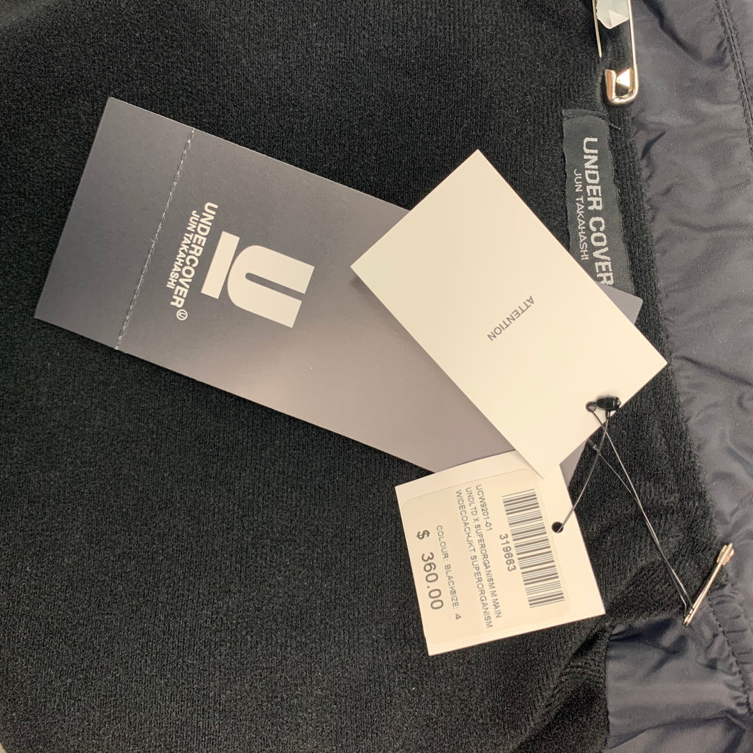 UNDERCOVER  Size L Black Multi-Color Cartoon Polyester Snaps Coat