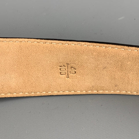 TARDINI Size 40 Black Textured Alligator Belt