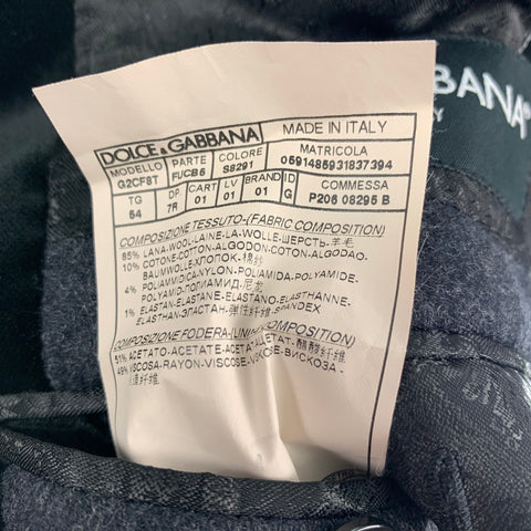 DOLCE & GABBANA Size 44 Regular Charcoal Black Wool Sport Coat