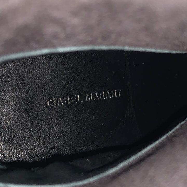 ISABEL MARANT Size 10 Black Tan Suede Calfskin Wrap Boots