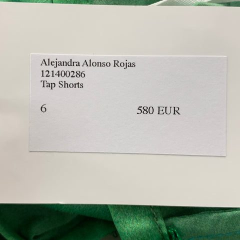 ALEJANDRA ALONSO ROJAS Size 6 Green Blue Silk Ombre High Waisted Shorts