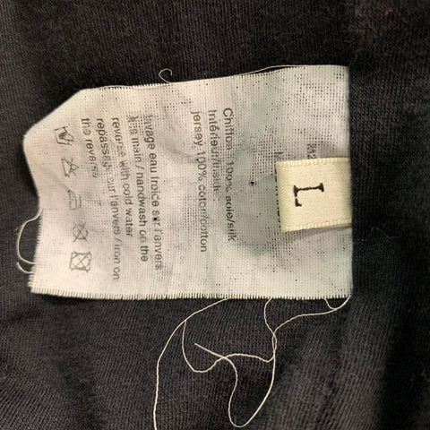 LANVIN Size L Black Mixed Fabrics Silk Cotton Zip Up & Hood Sweatshirt