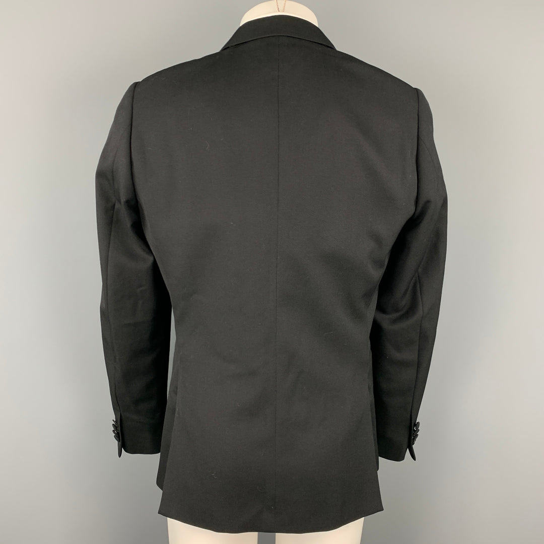 PAUL SMITH Soho Size 40 Regular Black Wool Peak Lapel Sport Coat