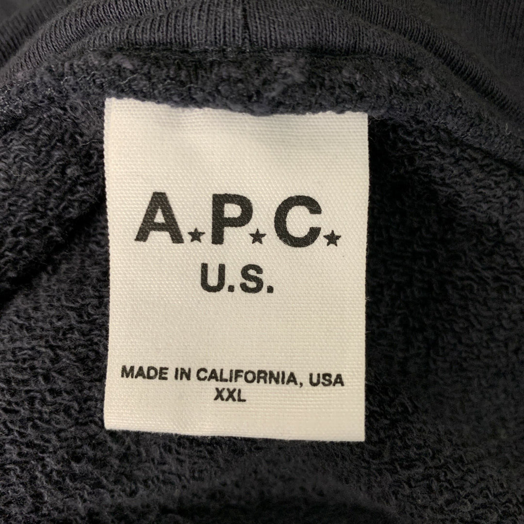 APC Size XXL Charcoal Logo Cotton &  Polyester Hoodie Sweatshirt