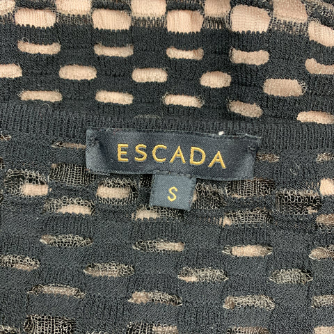 ESCADA Taille S Pull rayé noir doublé en maille
