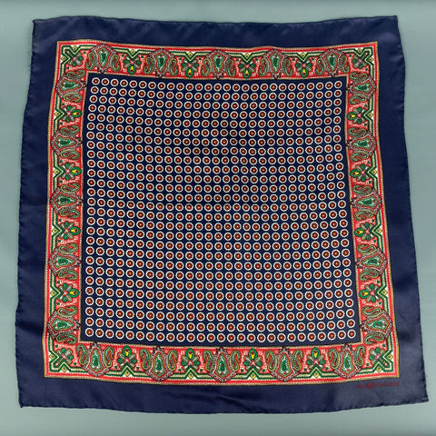 POLO by RALPH LAUREN Navy Red Print Pocket Square