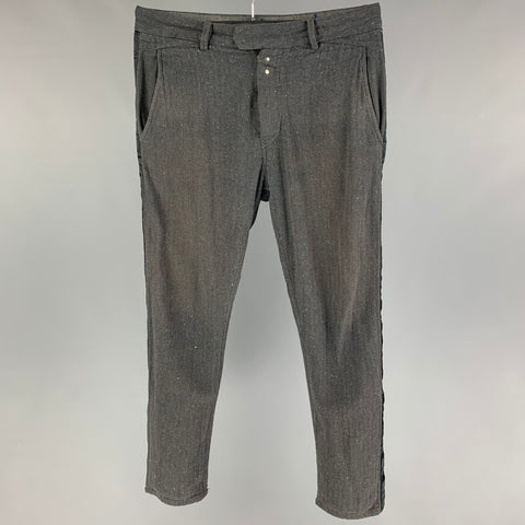 DIESEL Pantalones de vestir con bragueta de botones y algodón en espiga gris Talla 29