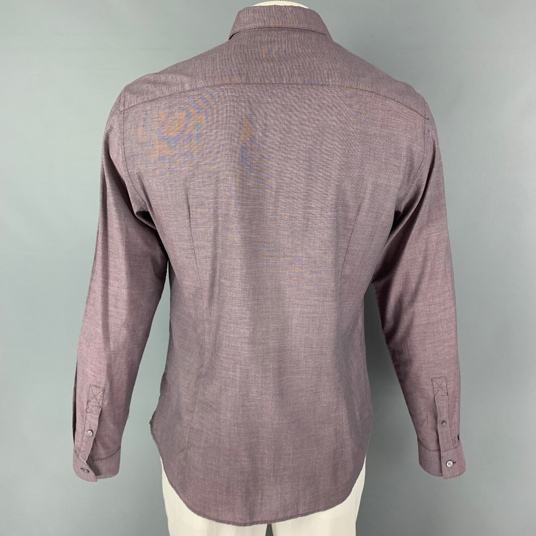 JOHN VARVATOS * U.S.A. Size M Purple Cotton Button Up Long Sleeve Shirt