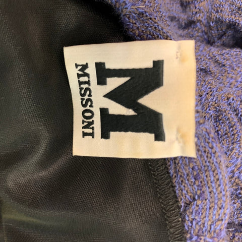 M MISSONI Size 8 Purple Merino wool blend Textured A-Line Dress