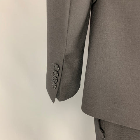 GIVENCHY Size 42 Black Wool  Notch Lapel Suit