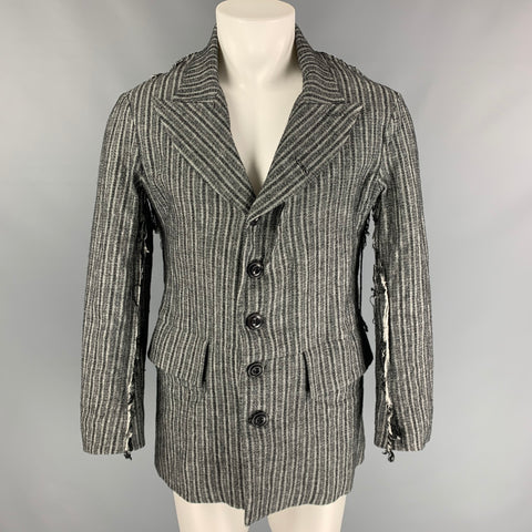 JOHN ALEXANDER SKELTON de L'ECLAIREUR Taille M Manteau à revers en pointe à rayures grises