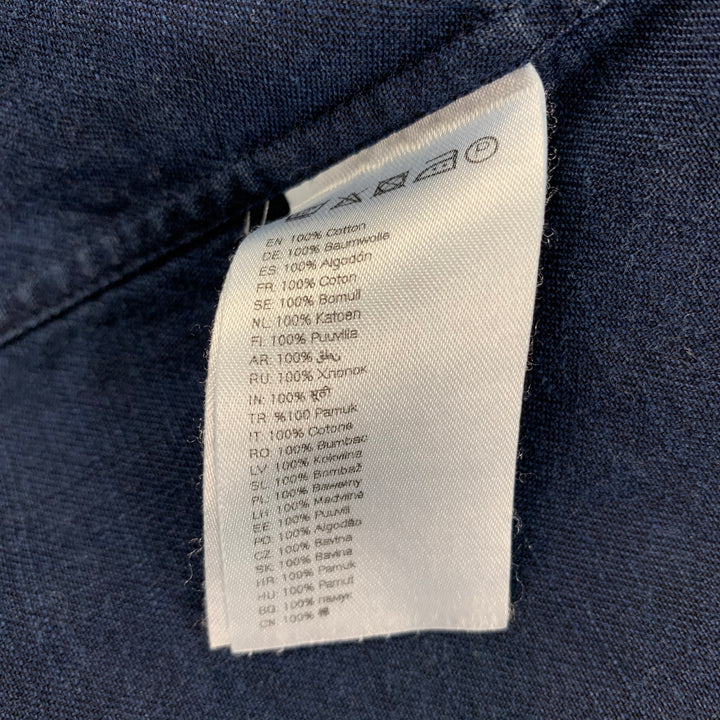 ETON Size L Indigo Cotton Long Sleeve Shirt