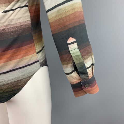 PAUL SMITH Size S Stripe Multi-Color Cotton Button Up Long Sleeve Shirt