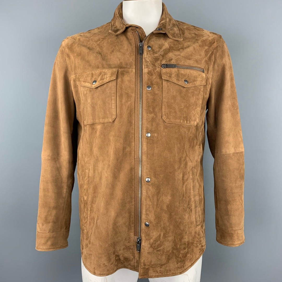 JOHN VARVATOS * U.S.A. L Size L Brown Suede Zip Up Jacket