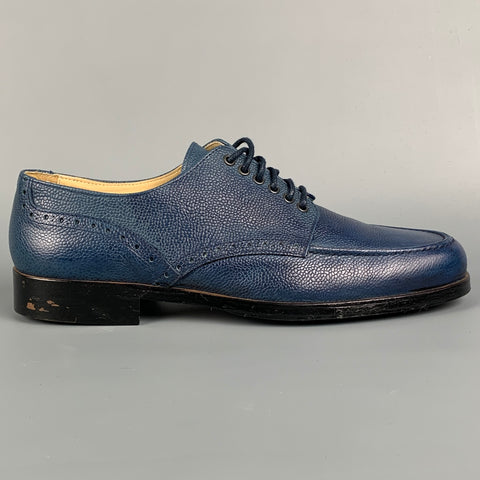THE GENERIC MAN Taille 10 Chaussures à lacets en cuir bleu royal