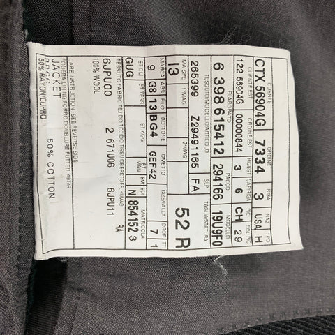 GUCCI Taille 42 Veste à simple boutonnage en laine sergée charbon de bois