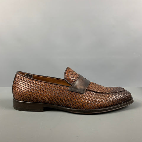 BRUNO MAGLI Size 8 Tan Woven Penny Loafers