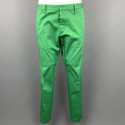 DSQUARED2 Size 34 Green Cotton Button Fly Casual Pants