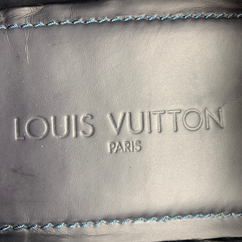 LOUIS VUITTON Size 10.5 Navy Leather Drivers Loafers