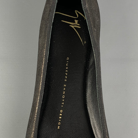 GIUSEPPE ZANOTTI Taille 8.5 Chaussures plates en cuir métallisé et matériaux mélangés