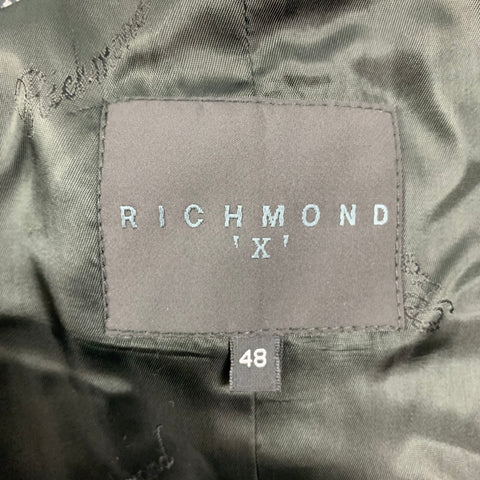 JOHN RICHMOND Size 38 Black Wool Peak Lapel Sport Coat