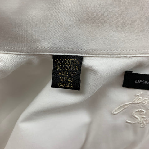 JACK LIPSON Size M White Embroidery Cotton French Cuff Long Sleeve Shirt