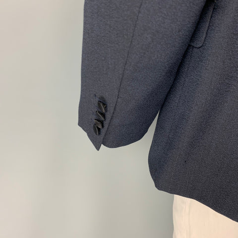ARMANI COLLEZIONI Size 50 Navy Wool Tuxedo Sport Coat