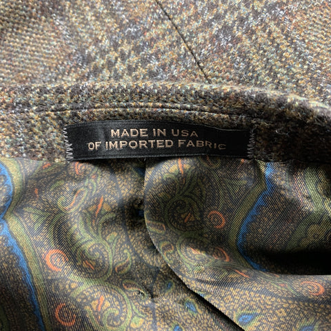 JOSEPH ABBOUD Size 40 Brown Textured Cashmere Notch Lapel Sport Coat