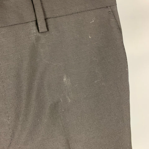 BURBERRY Size 32 Black Virgin Wool Flat Front Dress Pants