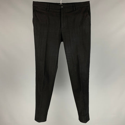 DOLCE & GABBANA Size 34 Black Cotton Zip Fly Dress Pants