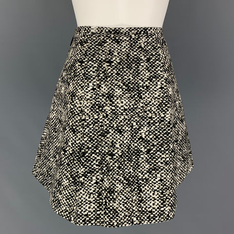 ROBERTO CAVALLI Size 2 Brown Cream Cotton Abstract Circle Skirt