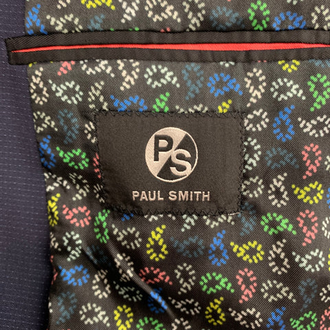 PS by PAUL SMITH Size 38 Regular Navy Dots Wool Notch Lapel Suit