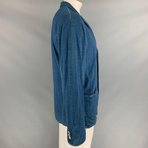 45rpm Size XL Indigo Cotton Notch Lapel Jacket