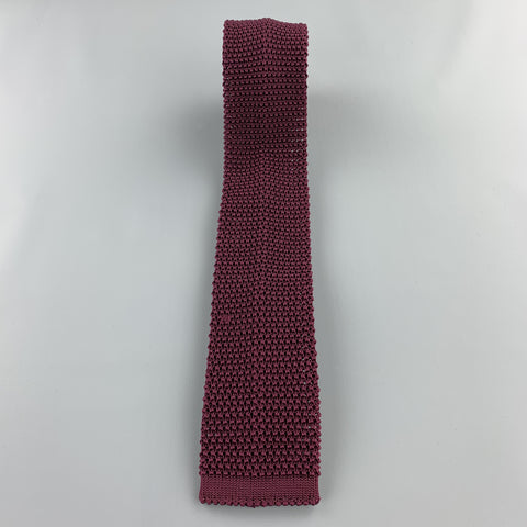 Cravate en tricot texturé en soie framboise BUDD