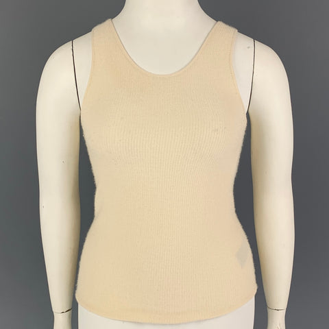 GIORGIO ARMANI Size 8 Cream Rayon Cashmere Tank Top