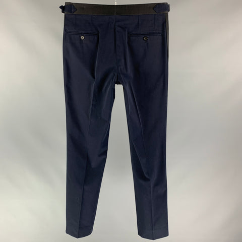 TODD SNYDER Size 30 Navy Cotton Tuxedo Dress Pants