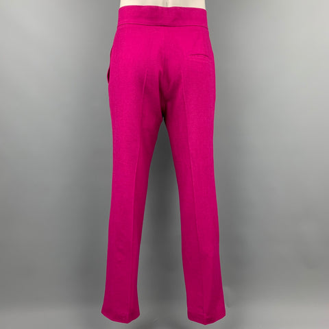 HAIDER ACKERMANN Size 42 Raspberry Wool Notch Lapel Suit