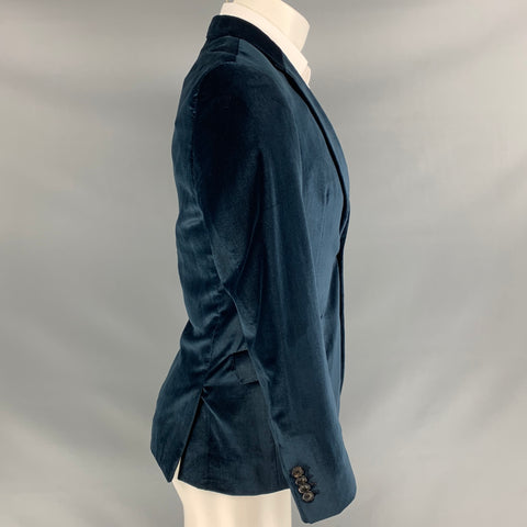 PAUL SMITH Kensington Fit Size 38 Regular Navy Velvet Wool Notch Lapel Sport Coat