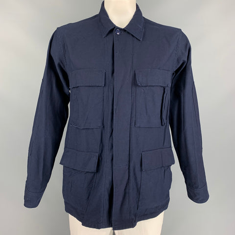 ENGINEERED GARMENTS Size L Indigo Cotton Patch Pockets Jacket