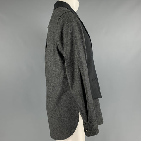 FUMITO GANRYU Size M Grey Charcoal Mixed Fabrics Sport Coat