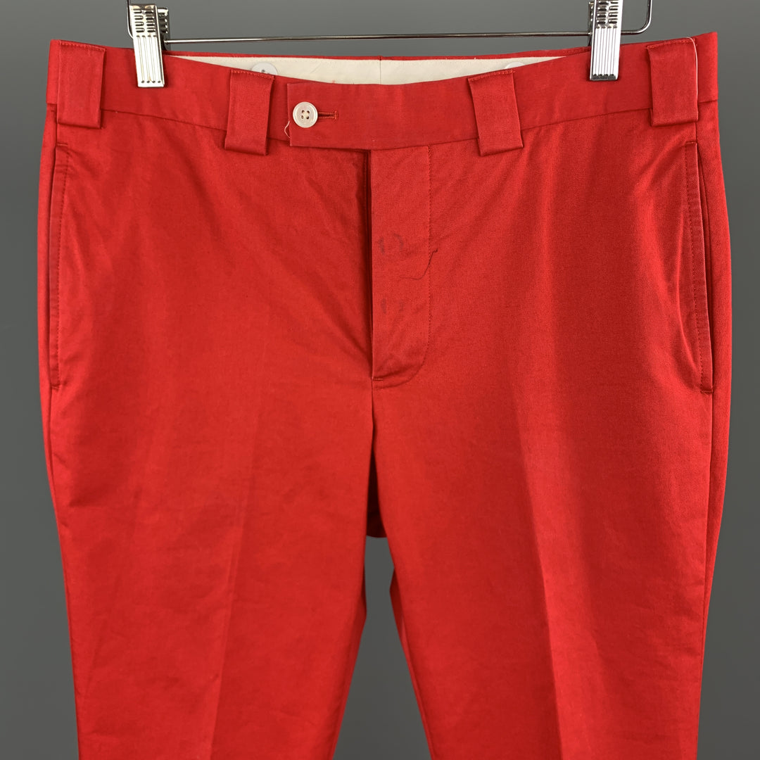 POLAIRE NOIRE Taille 32 x 29 Pantalon décontracté en mélange de coton rouge avec braguette boutonnée