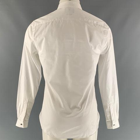 THE KOOPLES Size S White Solid Cotton Button Up Long Sleeve Shirt