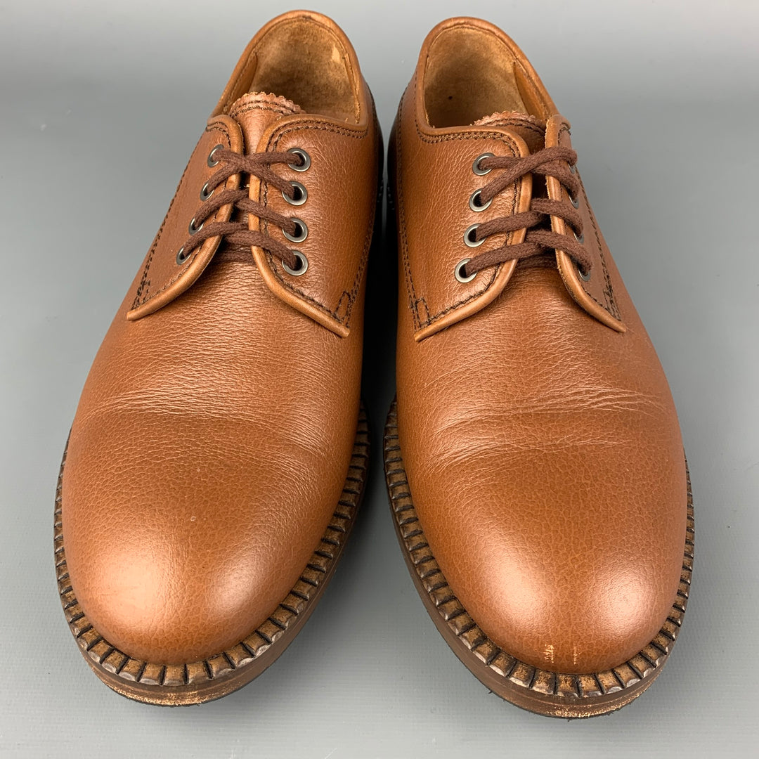 AQUATALIA Size 10.5 Caramel Leather Lace Up Shoes