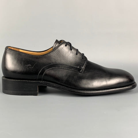 BALLY Size 9 Black Leather Lace Up Shoes