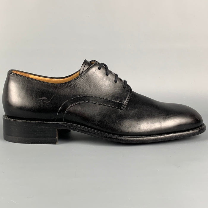 BALLY Size 9 Black Leather Lace Up Shoes