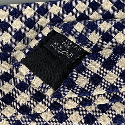 BURBERRY LONDON Corbata de seda a cuadros color crema azul marino