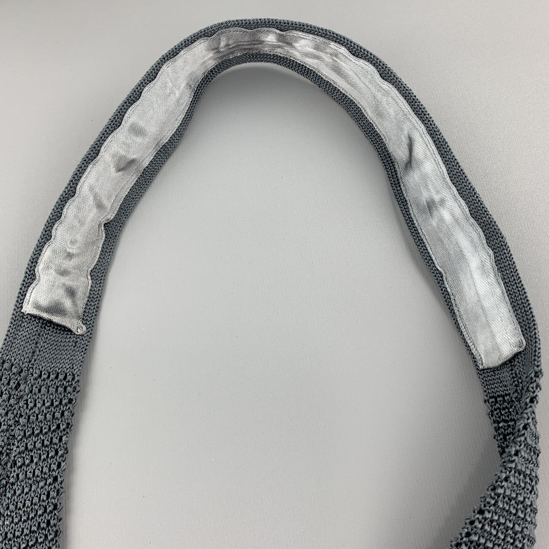 CHARVET Muted Teal Gray Silk Textured Knit Tie